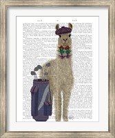 Llama Golfing Book Print Fine Art Print