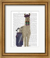 Llama Golfing Book Print Fine Art Print