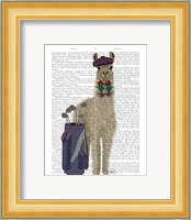 Llama Golfing Book Print Fine Art Print