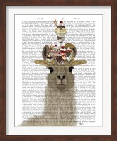 Llama Ice Cream Hat Book Print Fine Art Print