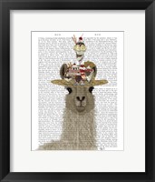 Llama Ice Cream Hat Book Print Fine Art Print