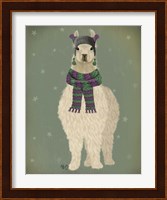 Llama with Purple Scarf, Full Fine Art Print