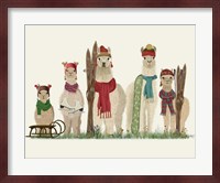 Llama Family Winter Sports Fine Art Print