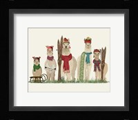Llama Family Winter Sports Fine Art Print