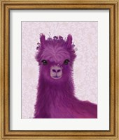 Llama Purple Meadow Flowers Fine Art Print