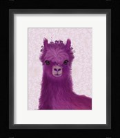 Llama Purple Meadow Flowers Fine Art Print