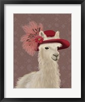 Llama Red Feather Hat Fine Art Print