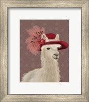 Llama Red Feather Hat Fine Art Print