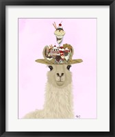 Llama Ice Cream Hat Fine Art Print