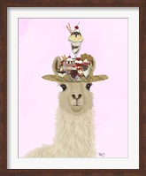 Llama Ice Cream Hat Fine Art Print