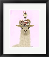 Llama Ice Cream Hat Fine Art Print