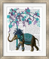 Niraj Elephant, Blue Tree Fine Art Print