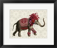 Niraj Elephant, Red Fine Art Print