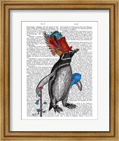 Penguin and Fish Hat Book Print Fine Art Print