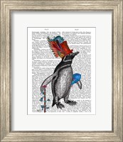 Penguin and Fish Hat Book Print Fine Art Print