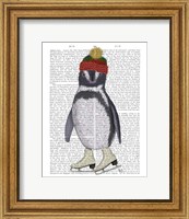 Penguin Ice Skating Book Print Fine Art Print