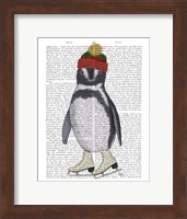 Penguin Ice Skating Book Print Fine Art Print