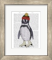 Penguin Ice Skating Book Print Fine Art Print