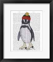 Penguin Ice Skating Book Print Fine Art Print