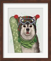 Husky Snowboard Fine Art Print