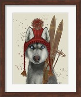 Husky, Skiing Fine Art Print