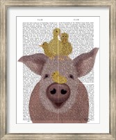 Pig and Ducklings Book Print Fine Art Print