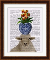 Sheep and Tulips Book Print Fine Art Print