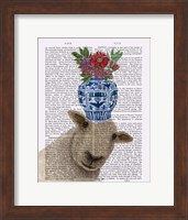 Sheep with Vase of Flowers Book Print Fine Art Print