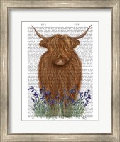 Highland Cow, Bluebell Book Print Fine Art Print