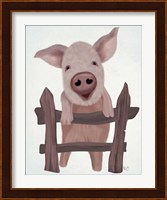 Pig On Fence Fine Art Print