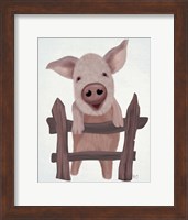 Pig On Fence Fine Art Print