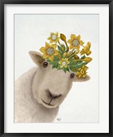 Sheep with Daffodil Crown Fine Art Print