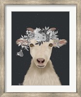 Goat 1, White Flowers Fine Art Print