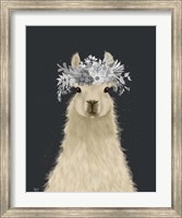 Llama White Flowers Fine Art Print