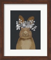 Rabbit, White Flowers Fine Art Print
