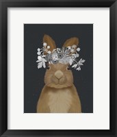 Rabbit, White Flowers Fine Art Print