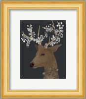 Deer, White Flowers Fine Art Print