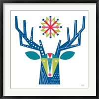 Geometric Holiday Reindeer II Bright Fine Art Print