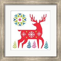Geometric Holiday Reindeer I Bright Fine Art Print