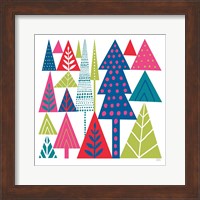Geometric Holiday Trees II Bright Fine Art Print