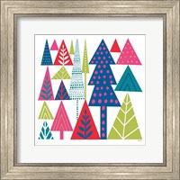 Geometric Holiday Trees II Bright Fine Art Print