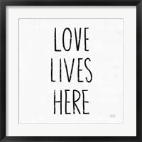 Love Lives Here Sq BW Fine Art Print