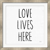Love Lives Here Sq BW Fine Art Print