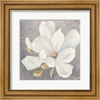 Serene Magnolia Light Gray Fine Art Print