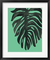 Tropical Palm II BW Green Framed Print