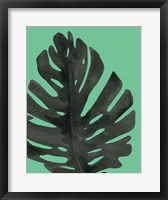 Tropical Palm I BW Green Framed Print