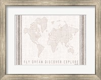 Fly, Dream, Discover, Explore Map Fine Art Print