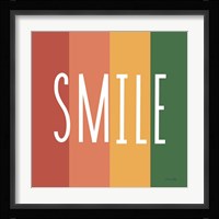 Smile Rainbow Retro Framed Print