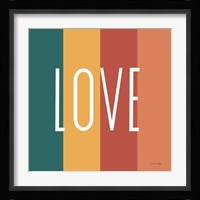 Love Rainbow Retro Framed Print
