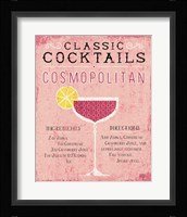 Classic Cocktails Cosmopolitan Pink Framed Print